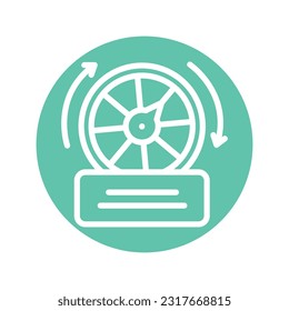Free spins color line icon. Isolated vector element. Outline pictogram for web page, mobile app, promo