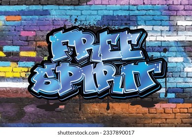 free spirit graffiti lettering typography art illustration