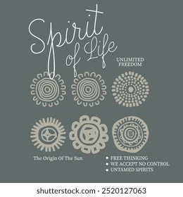 Free spirit phrase, inspirational quote about freedom. Hand drawn vector illustration with feather and arrow. Boho design elements for print and posters. Modern