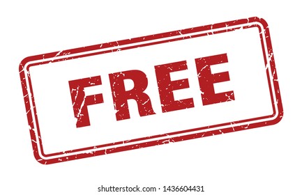 free square grunge isolated stamp. free sign