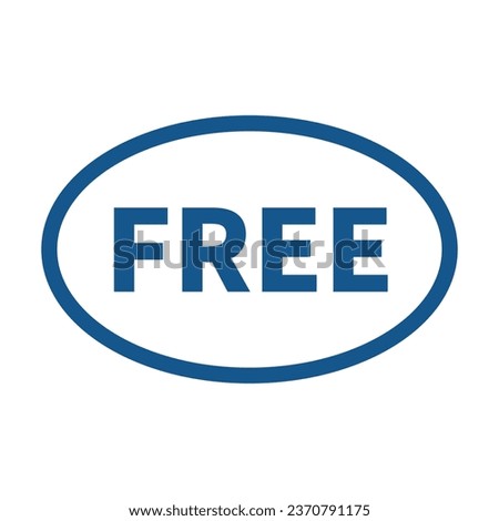 Free Stamp In Blue Line Oval Shape For Sign Information
