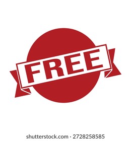 Gráfico de Vector de sello gratis con texto blanco sobre fondo rojo