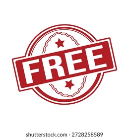 Gráfico de Vector de sello gratis con texto blanco sobre fondo rojo