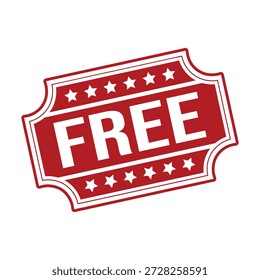 Gráfico de Vector de sello gratis con texto blanco sobre fondo rojo