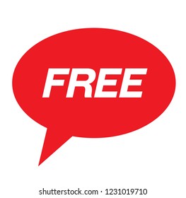 free stamp on white background. Sign, label, sticker.