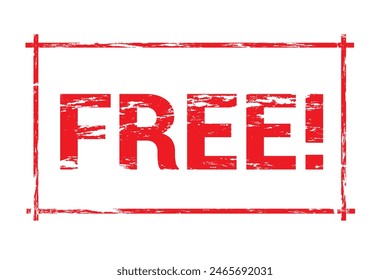 free stamp in red ink vector illustration