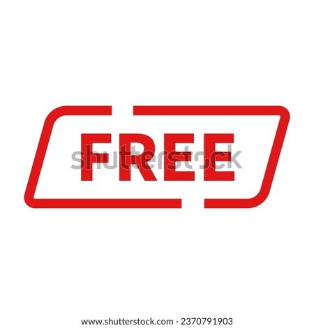 Free Stamp In Red Line Rectangle Parallelogram Shape For Sign Information
