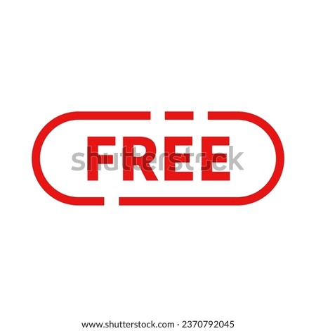Free Stamp In Red Line Rounded Rectangle Shape For Sign Information
