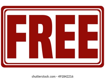 Free Stamp Sign, Vector Illustration. 