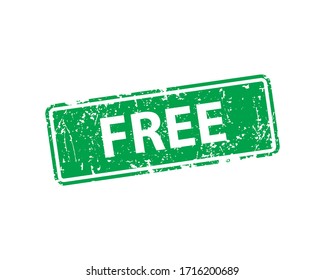 Free stamp vector texture. Rubber cliche imprint. Web or print design element for sign, sticker, label
