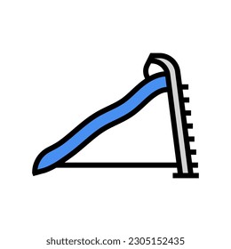 free standing slide park kid play color icon vector. free standing slide park kid play sign. isolated symbol illustration