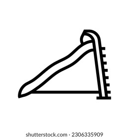 free standing slide park kid play line icon vector. free standing slide park kid play sign. isolated contour symbol black illustration
