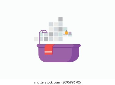 Free Standing Steamy Bath With Bubbles And Towel