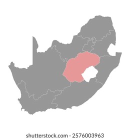 Free State province map, administrative division of South Africa. Vector illustration.