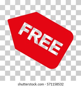 Free Sticker icon. Vector illustration style is flat iconic symbol, intensive red color, transparent background. Designed for web and software interfaces.