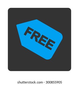 Free sticker icon. Vector style is white and gray colors, flat rounded square button on a white background.