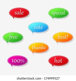 Free sticker labels collection. Vector illustration