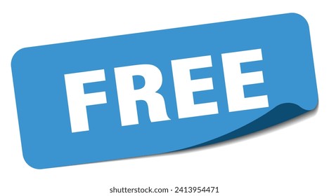 free sticker. free rectangular label isolated on white background