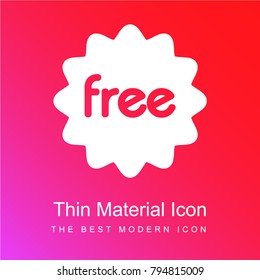 Free sticker red and pink gradient material white icon minimal design