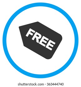 Free Sticker vector icon. Style is bicolor flat circled symbol, blue and gray colors, rounded angles, white background.