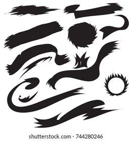 free style banner vector drawn set