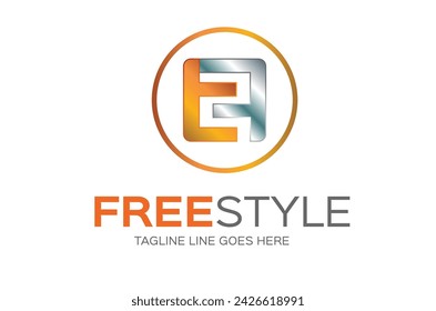 logo de estilo libre en forma redonda archivo de plantilla de vector