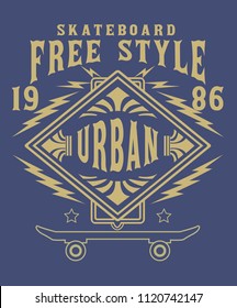 free style skateboard print design