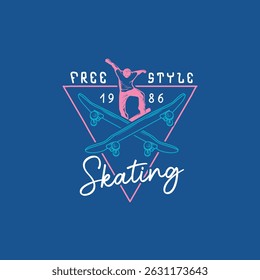 Free Style Skating board vector graphic design
