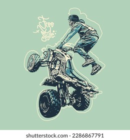 vehículos de estilo libre ATV, vector Ilustración