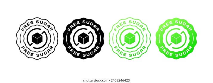 Free sugar stamps. Flat, green, sugar cubes icon, free sugar signs icons. Vector icons