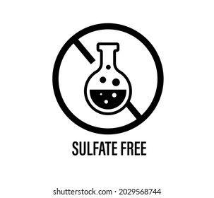 Free Sulfate Ion.  Vector Sign. Black And White Logo