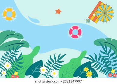Free summer vector Background for zoom. flat style illustration