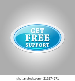 Free Support Glossy Shiny Elliptical Vector Button