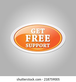 Free Support Glossy Shiny Elliptical Vector Button