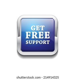 Free Support Glossy Shiny Rounded Corner Vector Button