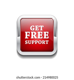 Free Support Glossy Shiny Rounded Rectangular Vector Button