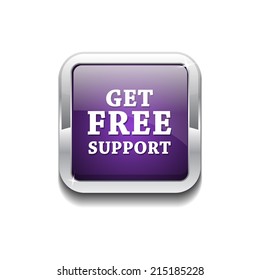 Free Support Glossy Shiny Rounded Corner Vector Button