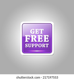 Free Support Glossy Shiny Rounded Corner Vector Button