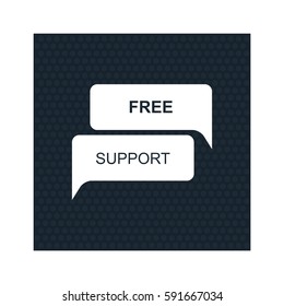 Free support icon. Flat design