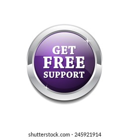 Free Support Purple Circular Vector Button