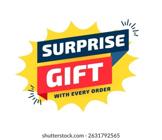free surprise gift promo offer template with every order vector