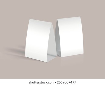 Free table tent mockup beige background