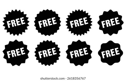 free Tag black, Sale Icon, Sticker, Deal Label vector template