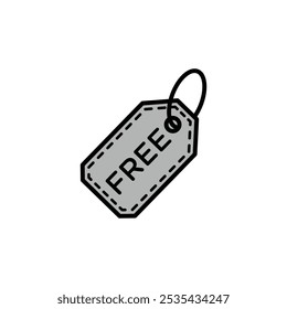 Free tag colored vector icon on white background. Stock vector EPS10