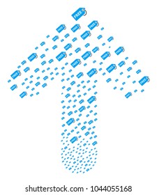 Free Tag composition combined in the shape of upwards directed arrow. Upwards target arrow shape created from free tag objects.