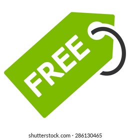 Free tag icon from Business Bicolor Set. This flat vector symbol uses eco green and gray colors, rounded angles, and isolated on a white background.
