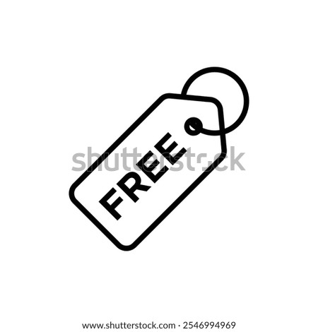 Free tag icon linear logo isolated