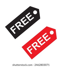 Free Tag icon on transparent. Free Tag symbol. flat style. isolated on white background. Vector illustration. EPS 10