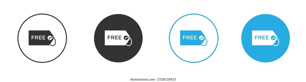 Icono de etiqueta gratis. ilustración simple diseño gráfico doodle negro