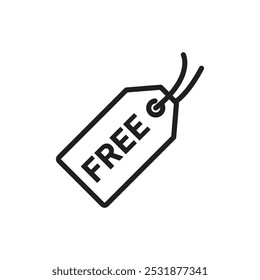 Free tag icon Simple thin outline